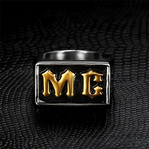 Anillo de Acero Inoxidable 316L al por Mayor, Diseño de Calavera Gótica para Motociclistas, Anillo del Club de Motociclistas MC, Anillo del Club de Motociclistas Outlaw MC, Anillo de Acero Inoxidable 316L MC - Product Image 4