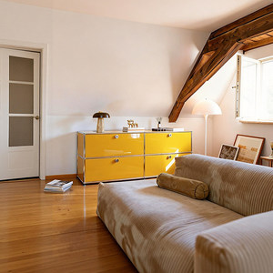 Mobiletto Modulare in Acciaio Inossidabile dal Design Moderno Bauhaus, Credenza per Soggiorno con Guide Silenziose e Vano Contenitore - Product Image 5