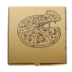 Heeco Groothandel Pizza Doos Pakket Karton Leverancier Custom Ontwerp Verpakking Bulk Goedkope Wegwerp Papier Pizza Dozen Met Uw Logo