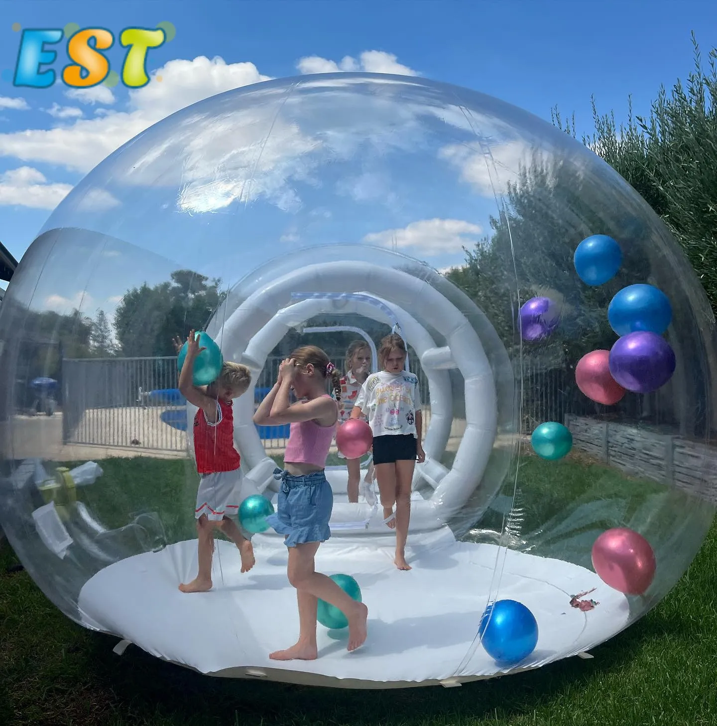 Kids Balloons Fun House Clear Inflável Crystal Igloo Dome Bubble Tent Transparente Inflável Bubble Balloons Casa para festa