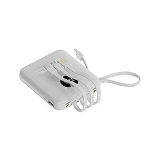 Batterie Externe Portable 22.5W Couleur Macaron 5000mAh 10000mAh à Charge Rapide avec Écran Numérique LED et 4 Câbles de Charge - Product Image 5