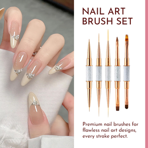 Pinceau à ongles multifonctionnel avec logo personnalisé, poils en nylon, manche en métal pour salon de manucure - Product Image 5