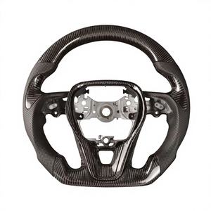 Volant en fibre de carbone avec affichage LED, style sport, 4 branches, cuir perforé blanc, pour Camry/<span class=keywords><strong>Venza</strong></span>/Harrier - Product Image 3