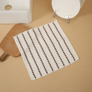 Cross Border Color Blocked Striped <b>Edge</b> Sealed Small <b>Square</b> Towel Kitchen Household Non Stick Microfiber Cleaning Cloth - Product Image 4