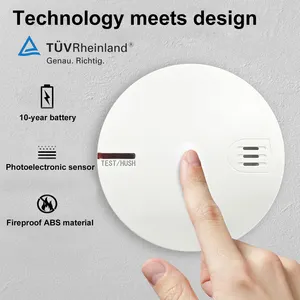 Fctroy TUV EN14604 Approved Lithium Battery Photoelectric Sensor Standalone Smoke Detector