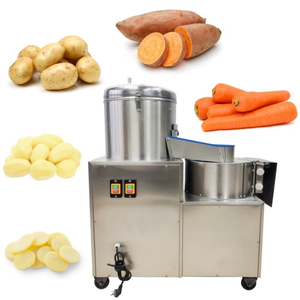 Éplucheuse à vapeur industrielle automatique pour pommes de terre à rouleaux brosse, laveuse industrielle de légumes - Product Image 4