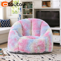 OTAUTAU Pouf pour enfants de 3 à 5 ans avec rembourrage en éponge compressée, fauteuil moelleux en fausse fourrure, canapé, pouf, chaise d'angle, lavable SF302