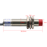 FOTEK Sensor de Proximidad Inductivo Tipo de Tornillo con Diámetro de Contorno M12 4mm Distancia de Detección NPN/NO Clase de Protección IP67