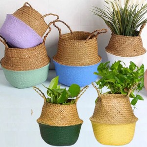 Cesta de Flores Tejida a Mano con Cesta Plegable Versátil de Fibra Natural para Organización de Sala de Estar - Product Image 2