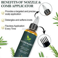 Huile de croissance capillaire 100% naturelle OEM, sérum à l'huile de romarin et menthe, huiles capillaires biologiques végétaliennes à la biotine pour la croissance des cheveux