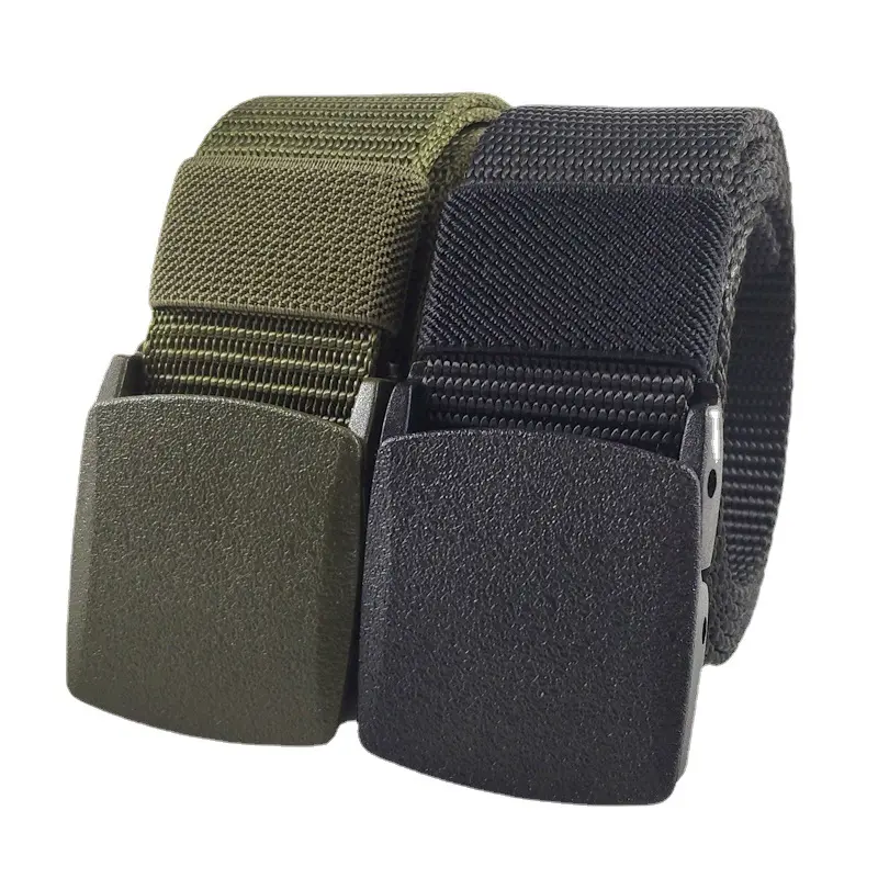 Cinturón de cintura militar de nailon con hebilla automática para hombre, cinturón táctico de tela de lona con logotipo personalizado, Q140