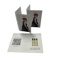 Carte d'emballage en verre pour échantillon cosmétique Carte papier porte-parfum Carte papier