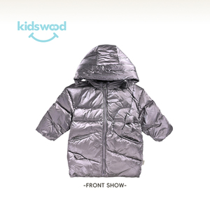 Bán hàng nóng mùa đông trẻ em quần áo bán buôn đi chơi Đồng bằng màu trắng vịt xuống trùm đầu áo ấm trẻ mới biết đi dài phong cách chàng trai xuống áo khoác - Product Image 1
