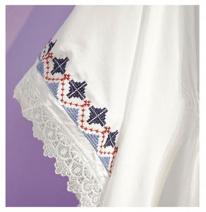 I-0663 Blouse décontractée pour femme, style bohème mexicain, brodée, à manches longues, coupe ample, boutonnée, style paysanne - Product Image 6