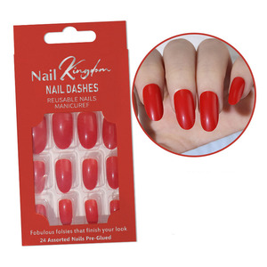 Muestra gratis 24 pcs/Set Impreso Cubierta completa Reutilizable Falso Nail Art Tips Diseño artificial Etiqueta privada Prensa en las <span class=keywords><strong>uñas</strong></span> - Product Image 6