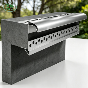 Profilé d'angle en aluminium finition naturelle pour gouttière, perforé, barre de dérivation d'eau de pluie pour la décoration de façades de bâtiments immobiliers - Product Image 6