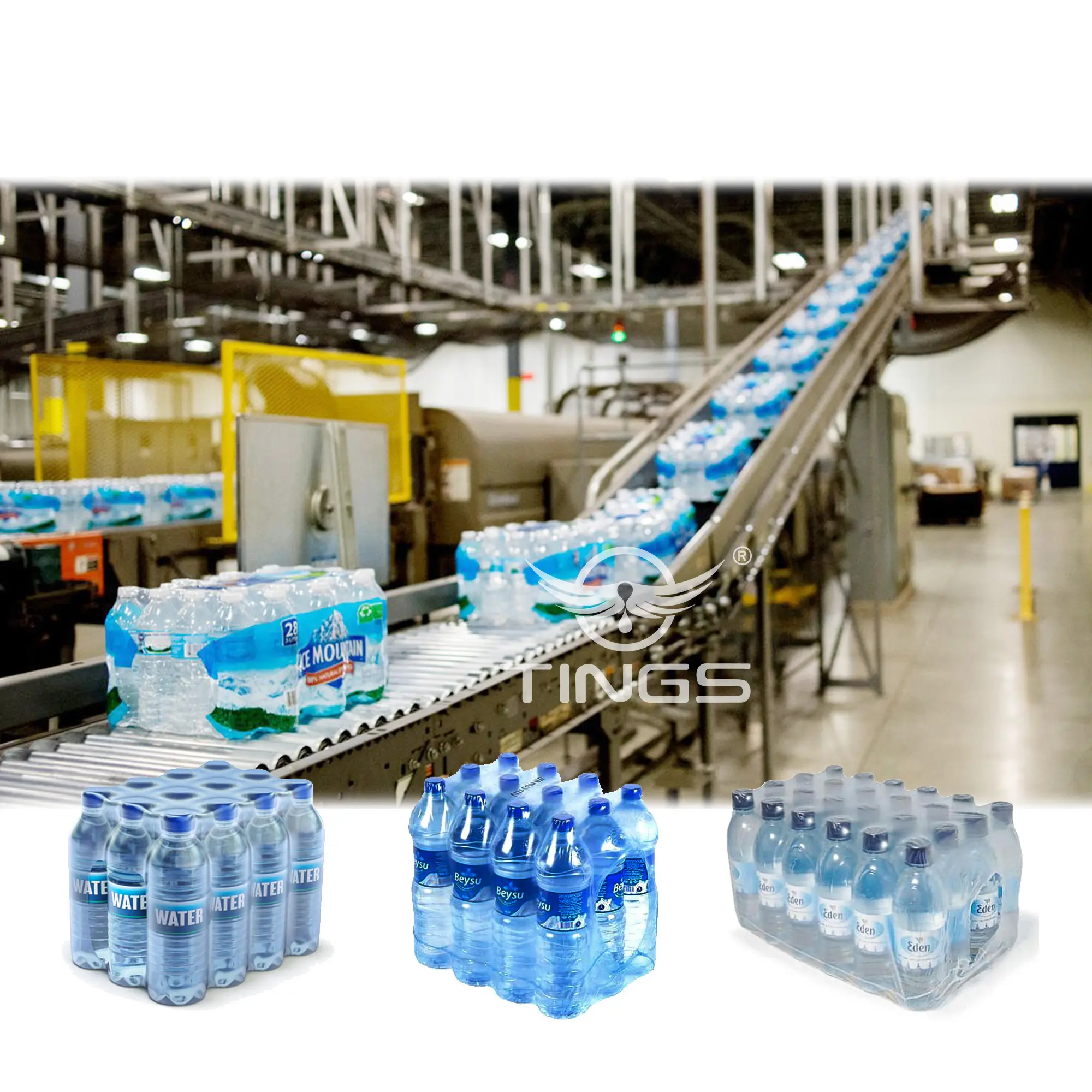 Linha de produção de água mineral totalmente automática máquina de engarrafamento de água