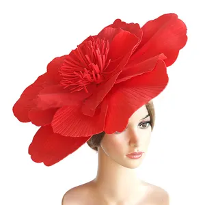 Sombrero floral de espuma para mujer, diademas, eventos de fiesta Royal Ascot, fascinador decorativo de flores grandes