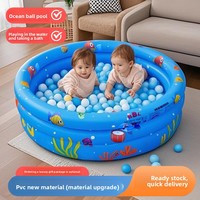Piscine à balles gonflable d'intérieur pour enfants, clôture de jeu pliable, en PVC épaissi et résistant aux morsures, motif animaux marins