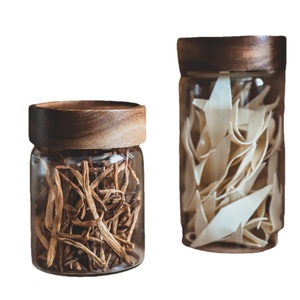 Bocal de stockage en verre rechargeable de gros écologique Récipient alimentaire vide pour bonbons, café boîtes scellées avec couvercles en liège Couvercles en liège - Product Image 3