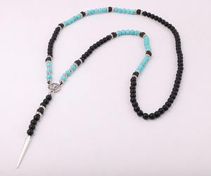 Di nuovo Modo di Pietra Naturale Matte Onyx Occhio di Tigre Turchese Ematite <span class=keywords><strong>Perline</strong></span> Fatti A Mano <span class=keywords><strong>Collana</strong></span> Lunga Da <span class=keywords><strong>Uomo</strong></span> 28 pollici - Product Image 5