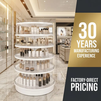 Direct d'usine 360 °   Étagère de présentation cosmétique ronde en métal pour magasin de détail, système de gondole pour boutique de beauté