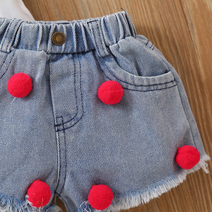 Set di abbigliamento per bambini all'ingrosso estivo Cartoon abiti per bambini t-shirt a maniche corte pantaloncini di jeans a vita alta abiti per <span class=keywords><strong>bambina</strong></span> - Product Image 5