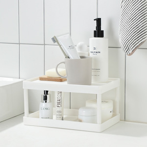 <b>Desktop</b> Organizer Double Layer White Rectangle Multi Functional Storage Rack For Office Supplies Cosmetics Stationery - Product Image 2