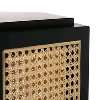 Meubles de salon Combohome Table console rectangulaire de couloir en bois et rotin design moderne