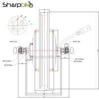 Roue de moteur de moyeu en alliage d'aluminium de 14 pouces 36V 48V 500W moteur à engrenages sans balais pour vélo électrique