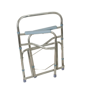 Chaise de toilette électroplaquée, taille standard, épaisse et pliable, pour personnes âgées et femmes enceintes, équipement de sécurité pour la salle de bain - Product Image 4