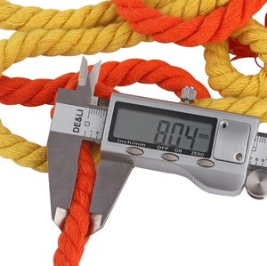 8mm Cotton <strong>Rope</strong> <strong>Thick</strong> 3-strands Twisted Colored Cotton Cord - Product Image 2