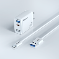 Lumière bleue 20W USB C chargeur Power Go double ports USB C adaptateur secteur PD 3.0 chargeur rapide prise de voyage Compatible pour iPhone