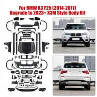 Kit carrosserie pour BMW X3 F25 2011-2017 : Pare-chocs avant et arrière style X3M G01 2023+ avec phares et feux arrière