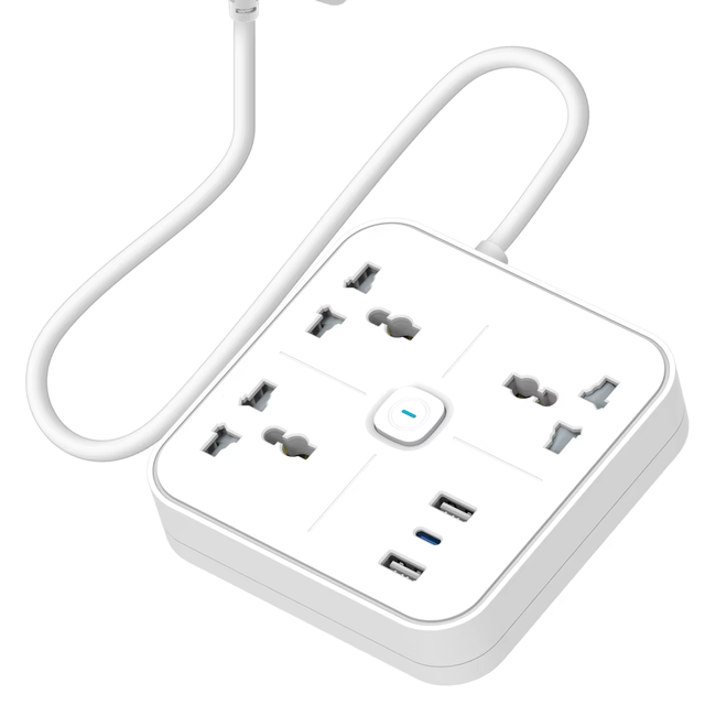 Surge Protector with 3 AC Ports and 20W Port Type C PD Output with Super Fast Charging, Power Extension Socket, 2M Cube Socket