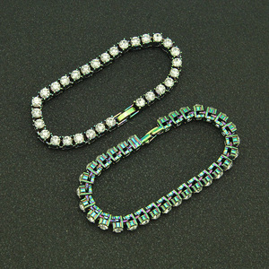 2026 New Innovation Unique Geometric Design Rhinestones Alloy Chain <b>Bracelet</b> Hiphop Style Men's <b>Bracelets</b> Trendy Jewelry - Product Image 3