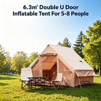 Tente de camping gonflable Forenia à porte unique de 6,3 m² avec fenêtre supérieure, cabine ventilée pour le glamping en plein air et la protection UV