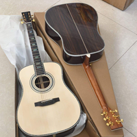 Guitare acoustique D45 41 pouces, table en épicéa massif, manche en acajou, dos et éclisses en palissandre massif, finition brillante, configuration 6 micros