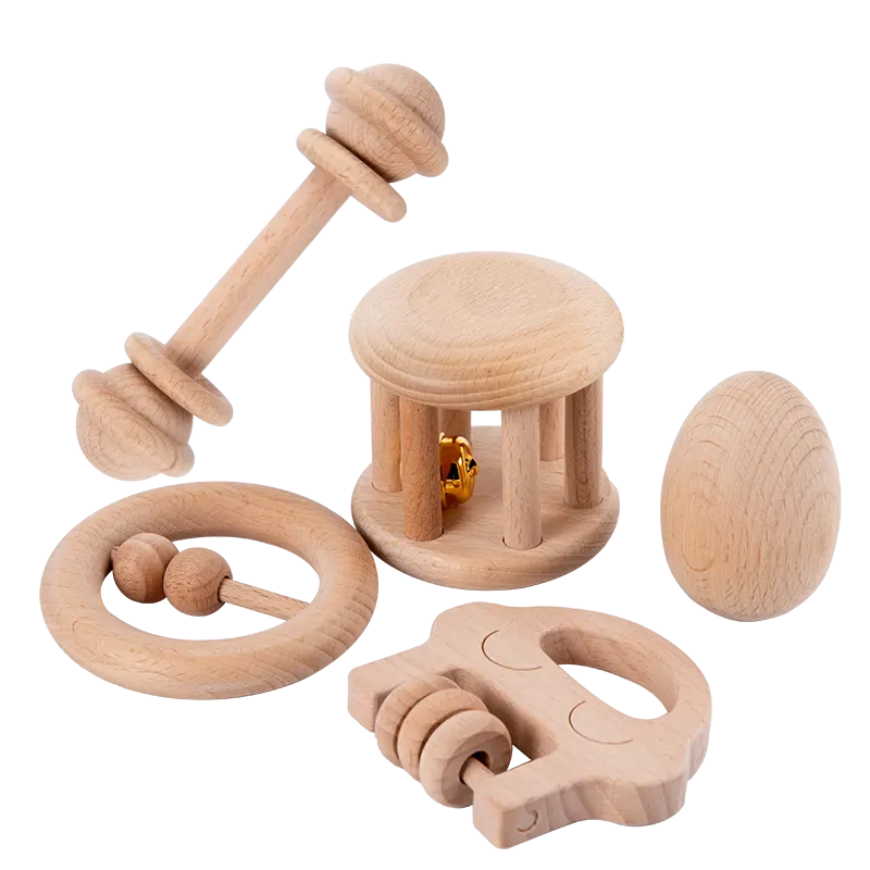 Egg Shaker Ring Rassel würfel für Babys Kleinkinder Wooden Sensory Training Toys Touching Made by Beech