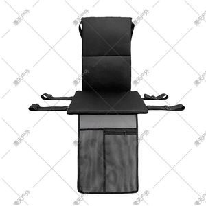 Foldable Outdoor Chair <b>Cushion</b> Black Oxford Mesh Garden Seat Pad <b>Rectangular</b> Minimalist Design - Product Image 1