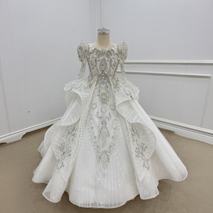 Robe de demoiselle d'honneur princesse scintillante Wn1801, robe de bal bouffante longue avec strass, 100 % polyester, pour mariage et anniversaire - Product Image 4