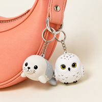 Porte-clés souple en PVC personnalisé, adorable chien de mer 2D/3D lumineux avec logo pour sacs quotidiens, voyages et cadeaux