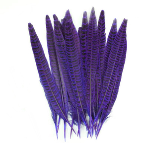 Plumes violettes à longue queue, plumes artificielles de faisan à col annulaire pour fête, carnaval, vase de maison, décoration de vacances, bricolage, costume - Product Image 6