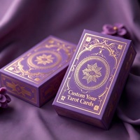 Boîte de rangement pour jeu de tarot au design personnalisé OEM avec estampage à chaud doré et guide d'oracle (matériau papier) pour cadeaux