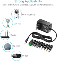 Adaptateur d'alimentation universel USB-C 10W 5V 2A avec 9 embouts pour routeur, boîtier TV, mini-ventilateur, bande LED, haut-parleur et électronique domestique