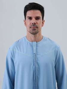 ชุดโทบและชุดดิชดาชาแบบอาหรับสำหรับผู้ชาย เสื้อผ้าพื้นเมืองตะวันออกกลางสำหรับผู้ชาย ชุดคลุมแขนยาวทำจากโพลีเอสเตอร์ ใช้งานง่าย - Product Image 2