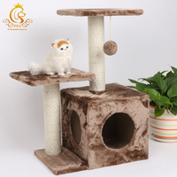 Arbre à chat classique écologique EUR PET de 70 cm de haut, grande maison pour chat, griffoir en fausse fourrure, tour en bois, sisal et carton