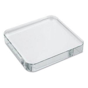 Fermacarte Quadrato in Vetro 100x100 H19 Elegante Accessorio Decorativo per Ufficio - Product Image 1