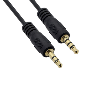 Cable estéreo de 3.5mm con conector TS/TRRS mono hembra a macho chapado en oro de ángulo recto a cable auxiliar JST con extremo abierto - Product Image 1