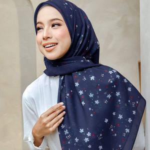 Luxury 2025 Pattern Printed Voile Muslim <b>Scarf</b> Soft Wrap Comfort Fashionable <b>Square</b> Premium Ventilated Fabric Leaf Letter Design - Product Image 2